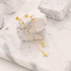 LEXIS STERLING SILVER MOON AND STAR DANGLE EARRINGS