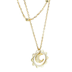 MARIANA STERLING SILVER SUN AND MOON PENDENT NECKLACE
