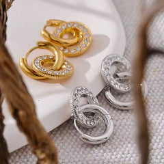 ALEXIE DANGLE DROP HOOP EARRINGS