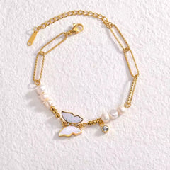ELYNA DUO MOTHER OF PEARL BUTTERFLY BRACELET