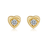 ZETA STERLING SILVER STUD HEART EARRINGS