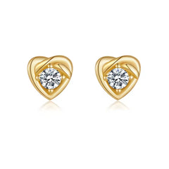 ZETA STERLING SILVER STUD HEART EARRINGS