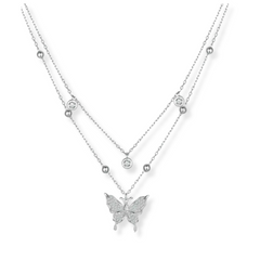 KARMEN STERLING SILVER LARIAT BUTTERFLY NECKLACE