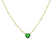 SOPHIA STERLING SILVER CUBIC ZIRCONIA HEART NECKLACE