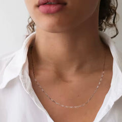 LIDA DAINTY PAPERCLIP STERLING SILVER NECKLACE