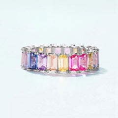 CHLOE STERLING SILVER MULTI COLOR RING