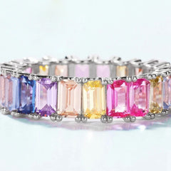 CHLOE STERLING SILVER MULTI COLOR RING