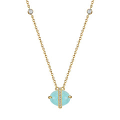 AQUAMARINE STERLING SILVER PENDENT NECKLACE