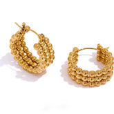 HALEY GOLD BEAD HOOP EARRINGS