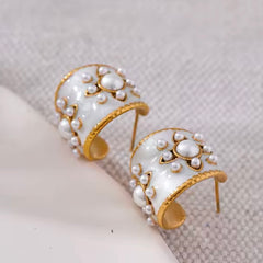 SAMANTHA PEARL ENAMEL EARRINGS