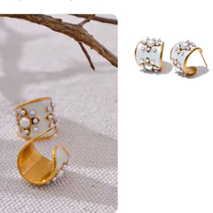 SAMANTHA PEARL ENAMEL EARRINGS