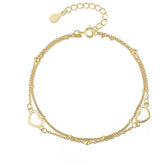 JOHANNA STERLING SILVER HEART LINK CHAIN BRACELET