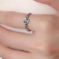 ALEXINA STERLING SILVER RIBBED RING