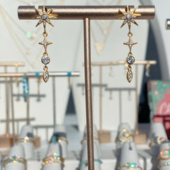 MIRABELLA CZ STAR DROP EARRINGS