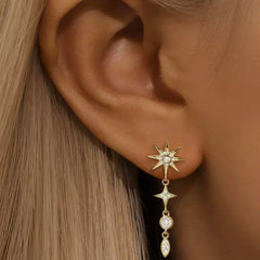 MIRABELLA CZ STAR DROP EARRINGS