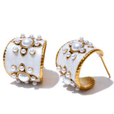 SAMANTHA PEARL ENAMEL EARRINGS