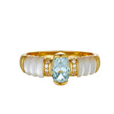 PALOMA BLUE TOPAZ MOTHER OF PEARL RING