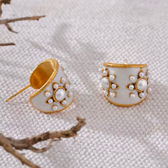 SAMANTHA PEARL ENAMEL EARRINGS