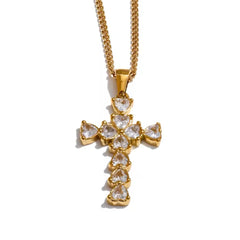 CROSS BLING CZ NECKLACE