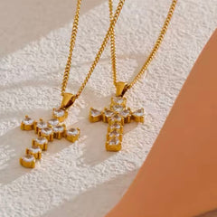 CROSS BLING CZ NECKLACE