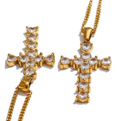 CROSS BLING CZ NECKLACE