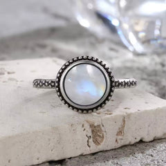 RIN STERLING SILVER MOONSTONE RING