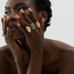 LYRA WHITE AGATE BOHO RING