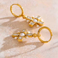 SAVANNAH CZ CROSS EARRINGS