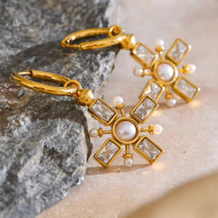 SAVANNAH CZ CROSS EARRINGS