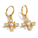 SAVANNAH CZ CROSS EARRINGS