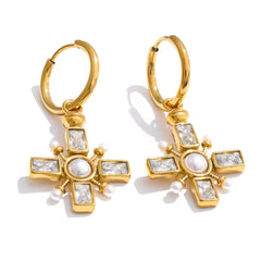 SAVANNAH CZ CROSS EARRINGS