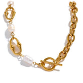 CLAUDIA FRESHWATER PEARL TOGGLE NECKLACE