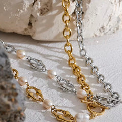 CLAUDIA FRESHWATER PEARL TOGGLE NECKLACE