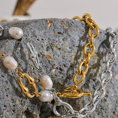 CLAUDIA FRESHWATER PEARL TOGGLE NECKLACE