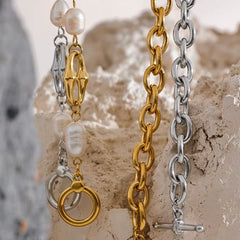 CLAUDIA FRESHWATER PEARL TOGGLE NECKLACE