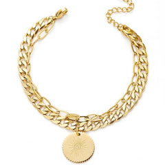 JACKIE J ROUND EVIL EYE PENDENT BRACELET