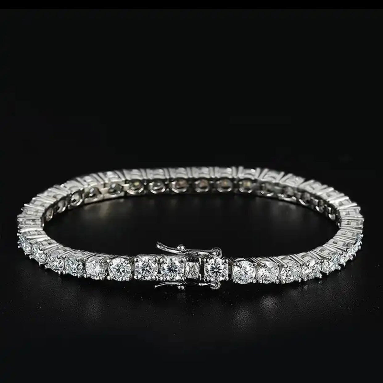 JAMIE LEE STERLING SILVER MOISSANITE TENNIS BRACELET