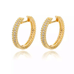 JANINE GOLD BLING HOOP EARRINGS
