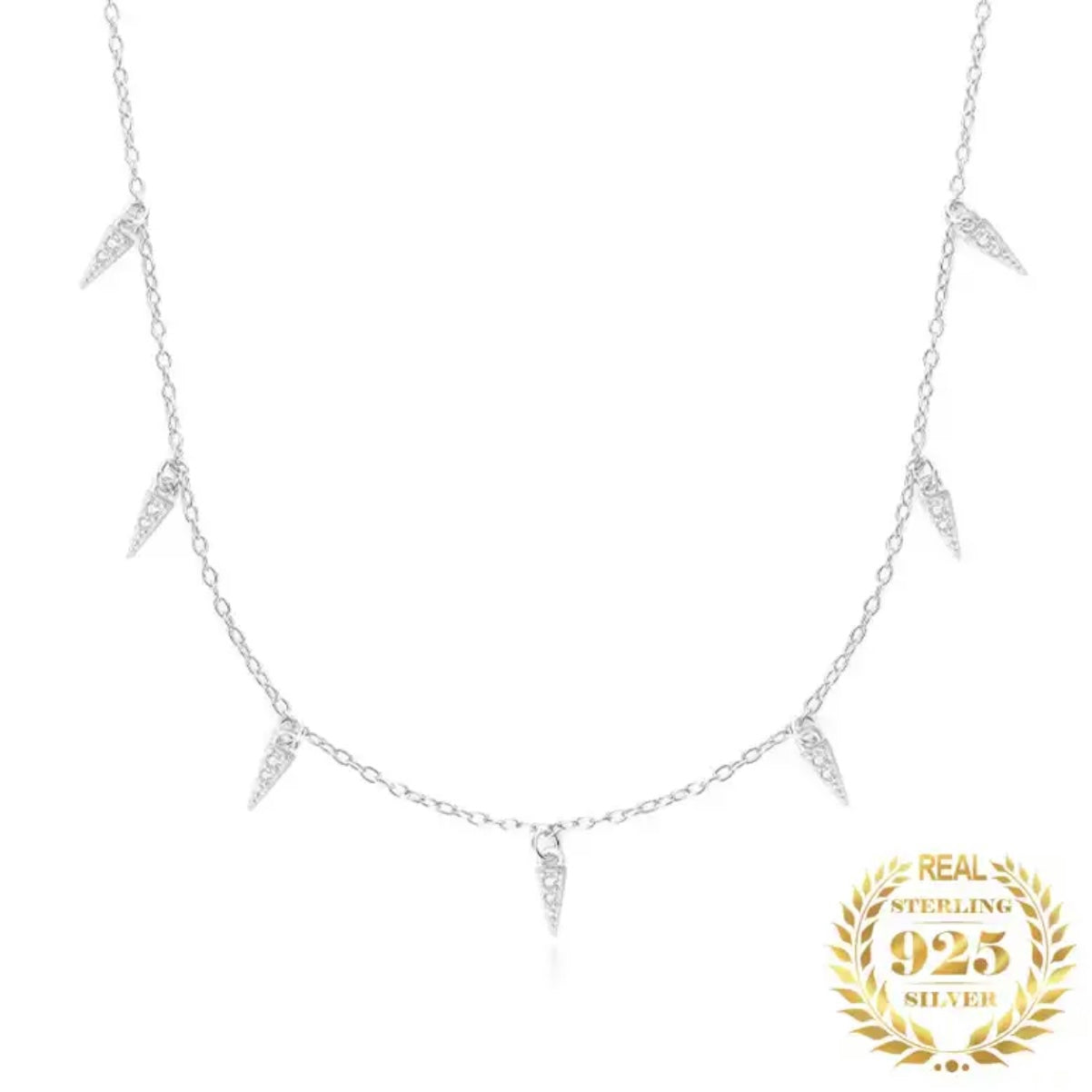 JIA STERLING SILVER TASSEL CHARM NECKLACE