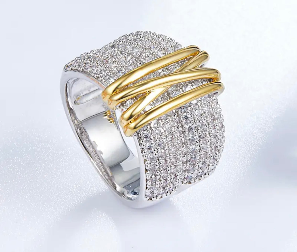 LAYA STERLING SILVER PAVE BAND RING