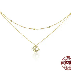 MARIANA STERLING SILVER SUN AND MOON PENDENT NECKLACE