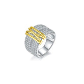 LAYA STERLING SILVER PAVE BAND RING
