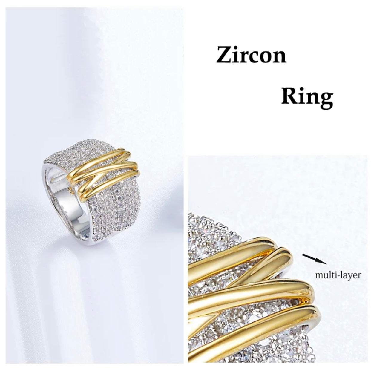 LAYA STERLING SILVER PAVE BAND RING