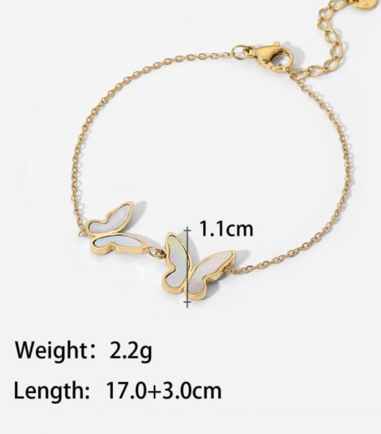 ELYNA DUO MOTHER OF PEARL BUTTERFLY BRACELET
