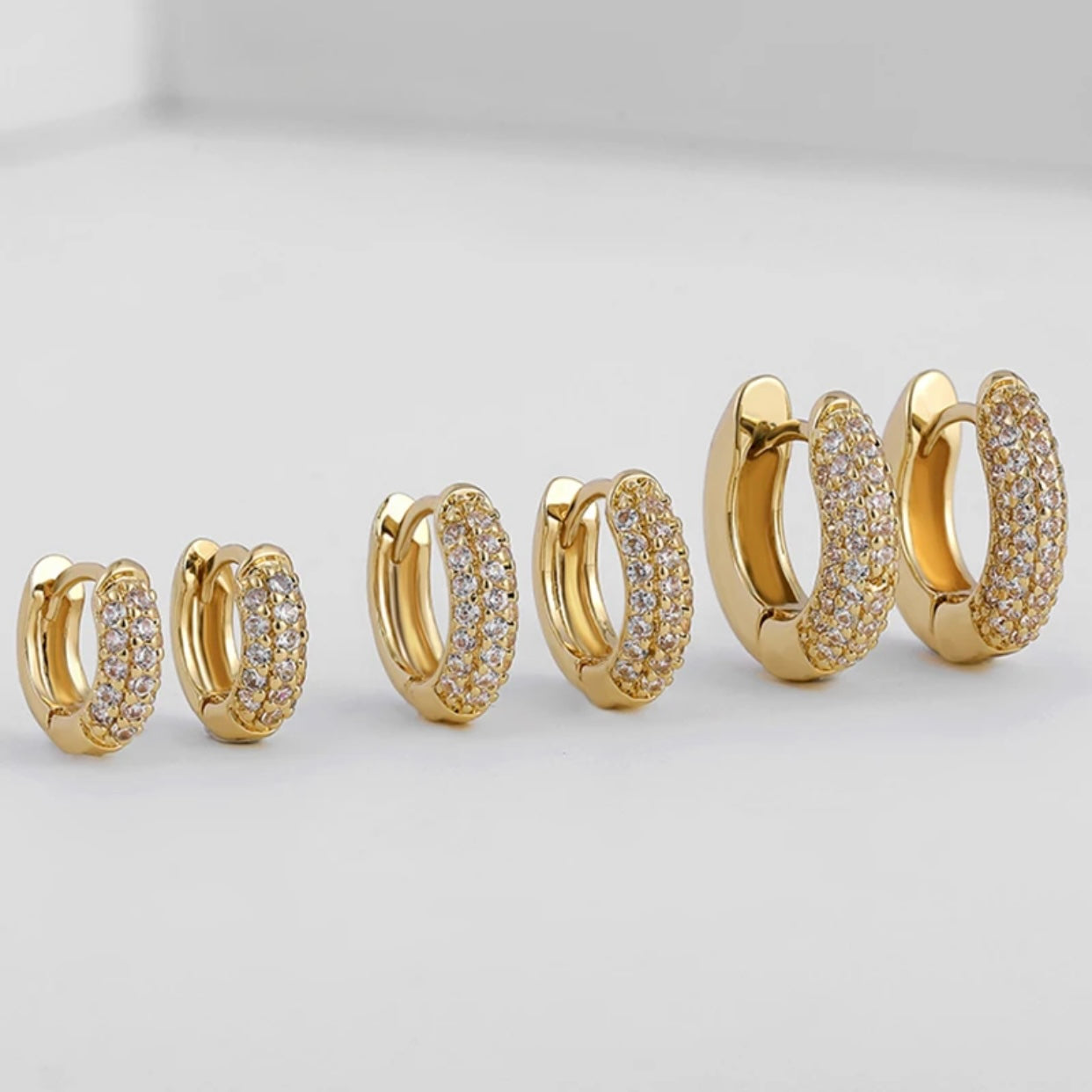 NOEMIE BLING CZ HUGGIE EARRINGS
