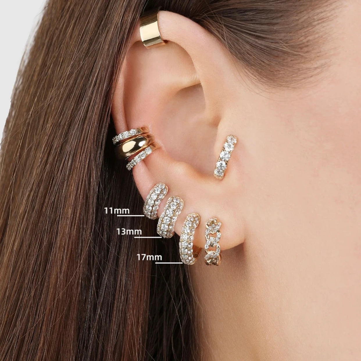 NOEMIE BLING CZ HUGGIE EARRINGS