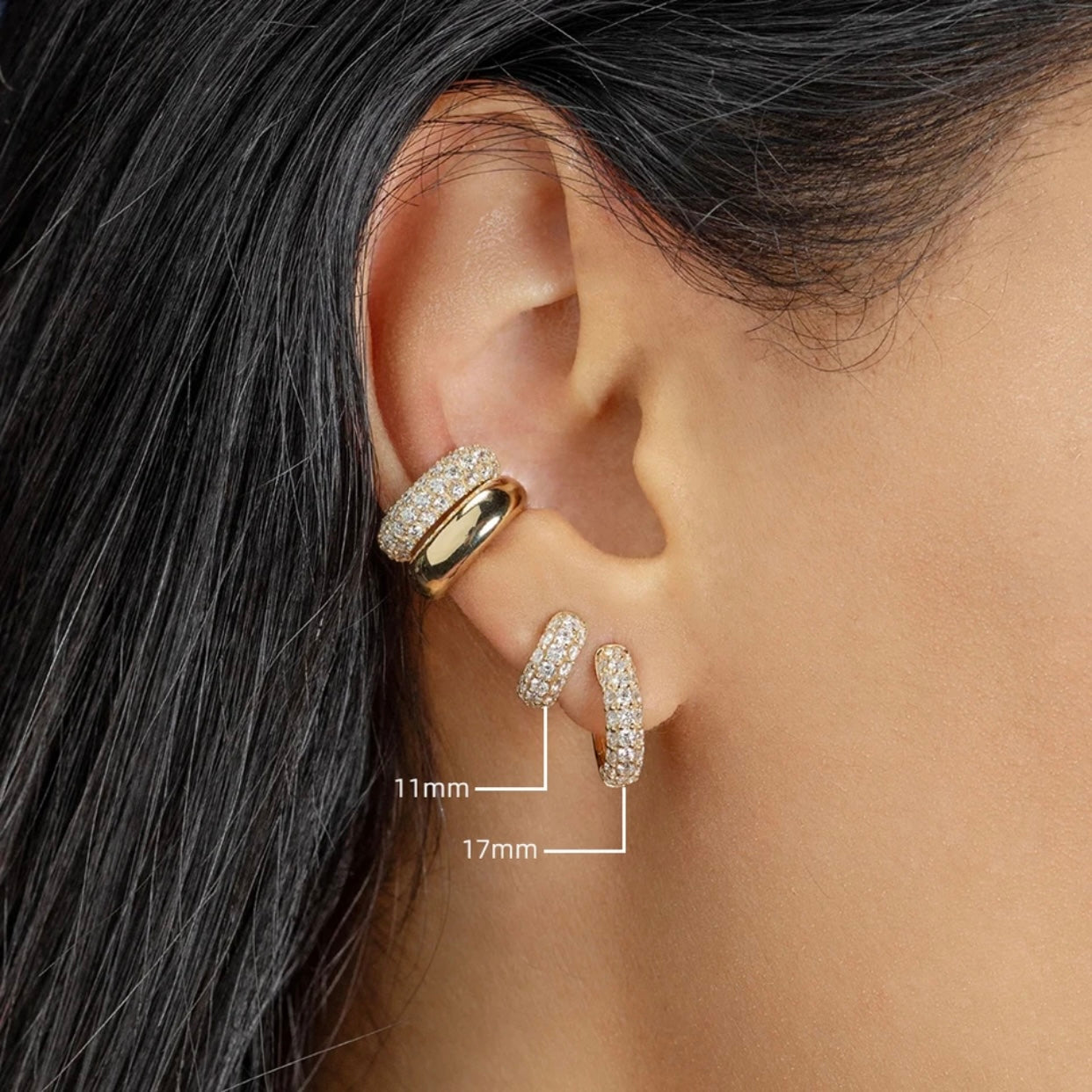 NOEMIE BLING CZ HUGGIE EARRINGS