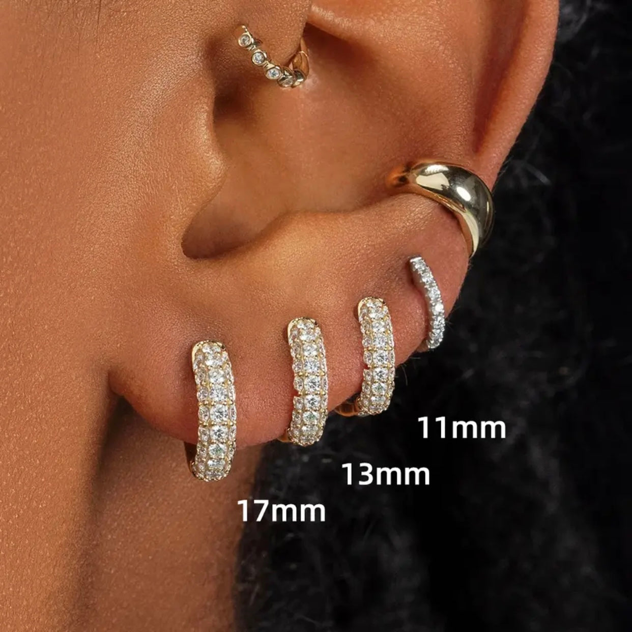 NOEMIE BLING CZ HUGGIE EARRINGS