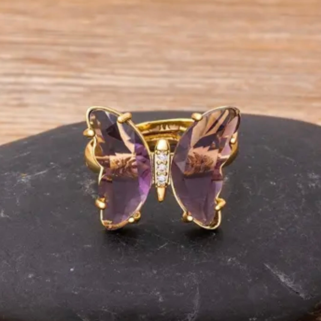 FARFALLA CRYSTAL BUTTERFLY RING