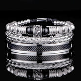 WES 3PC TITANIUM STEEL HANDMADE BRACELETS